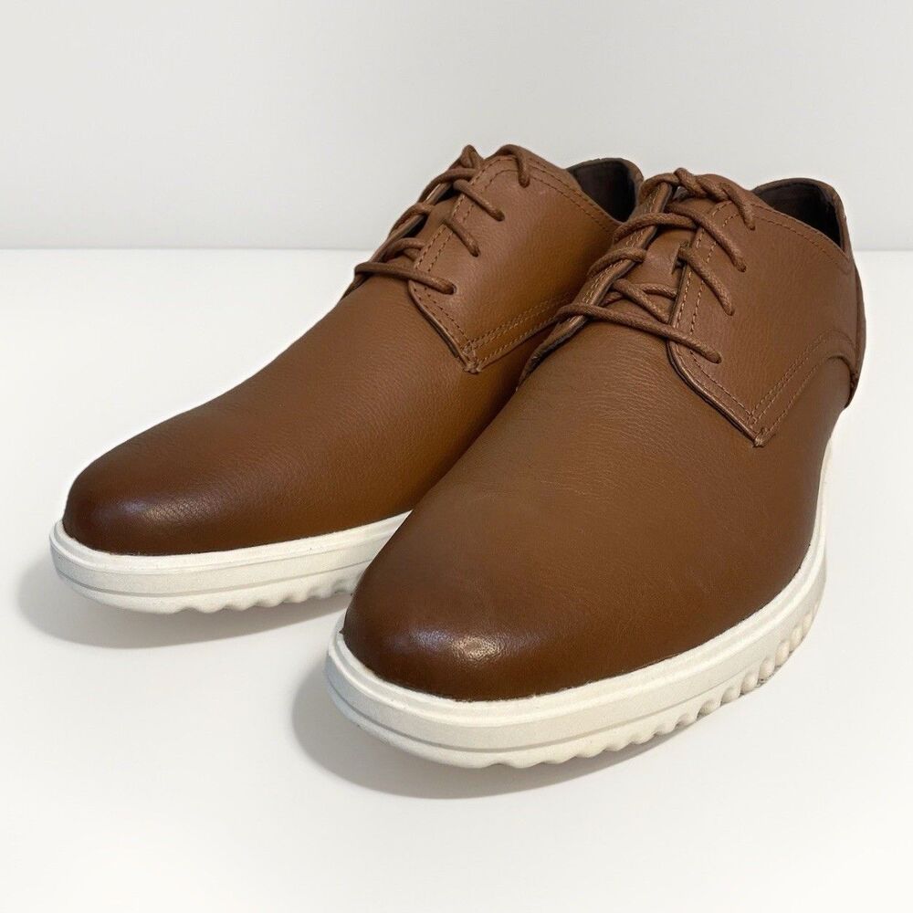 Cole Haan GRND+ Plain Toe OX Shoes Men’s 8.5 British Tan Leather Dress C36935 - Picture 3 of 9